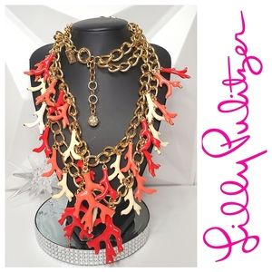 Big Chunky & Fabulous LILLY PULITZER Coral Branch Statement Necklace